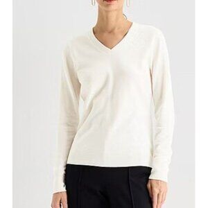 Worthington Women's V Neck Long Sleeve Pullover Sweater Polar Bear 3X